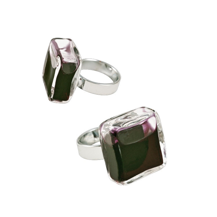 Glass Ring Black Milk