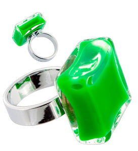 Glass Ring Dark Green Milk