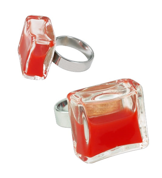 Glass Ring Light Red Milk