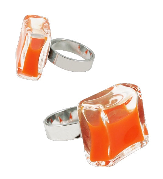 Glass Ring Orange Milk