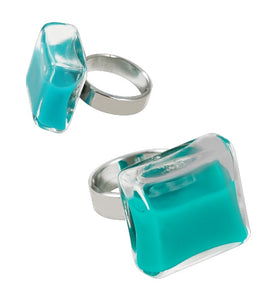 Glass Ring Turquoise Milk